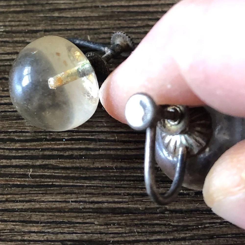 Vintage clear & sliver turn style earrings
